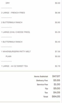 Consumer Review - Food Safety Whataburger, Unser Boulevard Southeast, Rio Rancho, NM, USA I ordered food from this location yester... photo #2