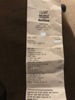 Consumer Review - Food Safety Taco Bell, Rydon lane retail park, Exeter, UK Tonight Taco bell Both me and girlfriend feeling a lot... photo #3