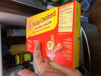 Consumer Review - Food Safety Oscar Meyer Fully cooked orginal Bacon yello package, Jewel-Osco, Bloomingdale Road, Glendale Height... photo #2