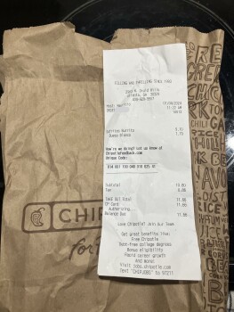 消费者评论 - 食品安全 Chipotle Mexican Grill, N Druid Hills Rd, Atlanta, GA, USA Upset stomach, nausea and heartburn start... 照片 #2