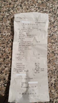 Consumer Review - Food Safety Popeyes Louisiana Kitchen, Guayama, Puerto Rico Hoy en popeyes de guayama cuando compre dos ordenes... photo #3