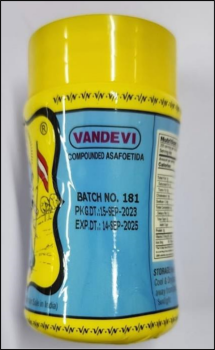 Food Recall Vandevi Asafoetida Yellow Powder - recalled due to undeclared wheat traces Kinjin Food Pvt. Ltd. Mah... photo #2