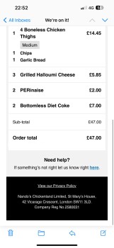 Consumer Review - Food Safety Nando's Sevenoaks, Bligh's Walk, Sevenoaks, UK photo #2