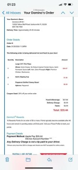 Consumer Review - Food Safety Domino's Pizza, Yellow Bluff Road, Jacksonville, FL, USA Today, right now. I ordered a thin crust pi... photo #2