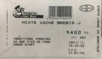 Food Recall Tomme Du Bearn Cow Sheep Cheese - recalled due to Listeria Food company Bergers Du Haut Bearn has is... photo #2