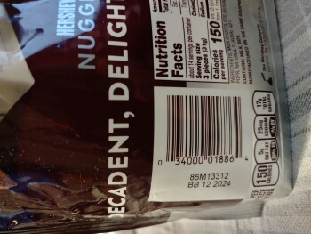 Consumer Review - Food Safety Hershey's, Walmart Supercenter, Alberta Street, Oneida, TN, USA Hershey's Nuggets Milk Chocolate,... photo #2