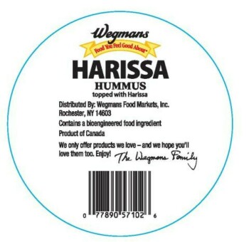 Food Recall WEGMANS Harissa hummus topped with harissa - recalled due to undeclared sesame Summer Fresh Salads I... photo #3