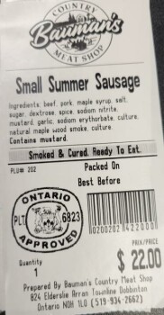 Food Recall Bauman's Country Meat Shop Summer Sausages - recalled due to Listeria monocytogenes The affected pro... photo #3