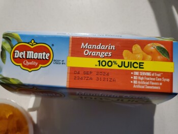 Consumer Review - Food Safety Target Grocery, Commons Street, Lone Tree, CO 80124, USA Consumed one spoon of a Del Monte Mandarin... photo #2