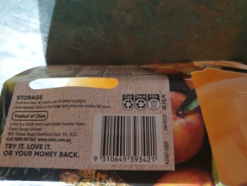 Consumer Review - Food Safety Coles Kensington, Takalvan Street, Kensington QLD, Australia Last night Rancid fruit cup Never buy c... photo #2