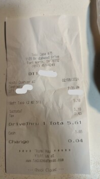 Consumer Review - Food Safety Taco Casa, Bridgewood Drive, Fort Worth, TX, USA I purchased two soft beef tacos on Thursday Februar... photo #3