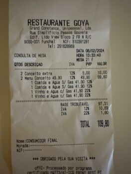 Consumer Review - Food Safety Restaurante Goya, Edifício Lido View, Rua Simplício dos Passos Gouveia, Funchal, Portugal Suspected... photo #2
