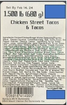 Food Recall Sprouts Farmers Market Chicken Street Taco Kit - recalled due to Listeria monocytogenes Rizo-López F... photo #2