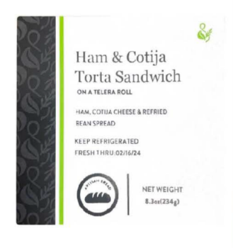 Food Recall MG Foods Ham & Cotija Torta Sandwich on Telera Roll - recalled due to Listeria monocytogenes MG Food... photo #1