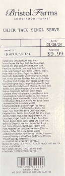 Food Recall Bristol Farms Chicken Street Taco Kit - recalled due to Listeria monocytogenes Bristol Farms is reca... photo #1