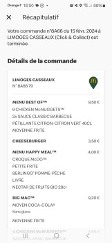 Consumer Review - Food Safety McDonald's, Les Casseaux, Rue Henri Martin, Limoges, France Bonjour,  hier le 15/02/2023 McDonald's... photo #1