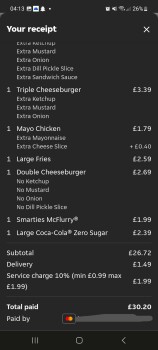 Consumer Review - Food Safety McDonald's, Souter Way, Weymouth, UK Ordered our dinner from this McDonald's. My wife had a triple c... photo #4