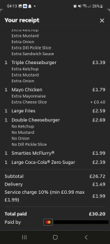 Consumer Review - Food Safety McDonald's, Souter Way, Weymouth, UK Ordered our dinner from this McDonald's. My wife had a triple c... photo #5