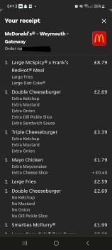 Consumer Review - Food Safety McDonald's, Souter Way, Weymouth, UK Last night/this morning Triple Cheeseburger from Mcdonalds My w... photo #6