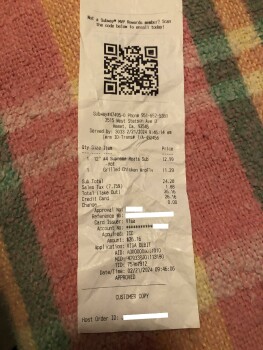 Consumer Review - Food Safety Subway, West Stetson Avenue, Hemet, CA, USA Purchased 9:45 am, ate 11:30, vomiting uncontrollably by... photo #2