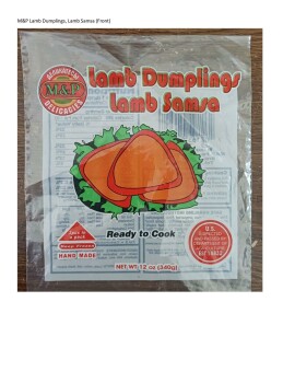 Food Recall Raw Lamb and Beef Samsa Products - recalled due to undeclared allergen M&P Production LTD is recalli... photo #2