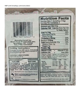 Food Recall Raw Lamb and Beef Samsa Products - recalled due to undeclared allergen M&P Production LTD is recalli... photo #3