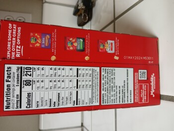 مراجعة المستهلك - سلامة الغذاء Ritz crackers, Fresno, CA, USA Suspected food poisoning. Symptoms: Nausea, Stomach Pain, Cramps, Hea... صورة فوتوغرافية #2