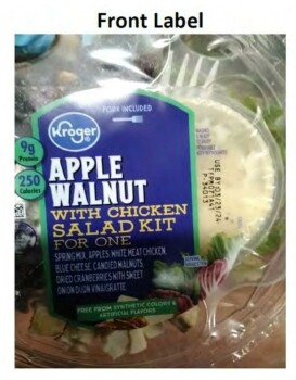 Food Recall Kroger Apple Walnut With Chicken Salad Bowl recalled due to undeclared allergen Taylor Farms Pacific... photo #1
