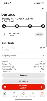 Consumer Review - Food Safety bartaco, North Gulph Road, King of Prussia, PA, USA Had Bar Taco meal delivered to me through Door D... photo #2