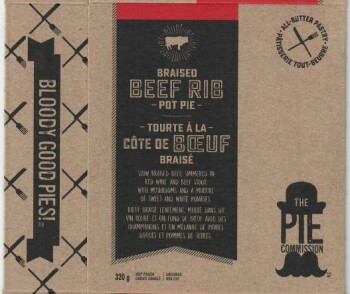 Food Recall The Pie Commission Braised Beef Rib Pot Pie - recalled due to undeclared anchovy The Pie Commission... photo #1