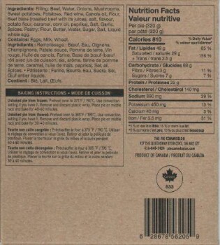 Food Recall The Pie Commission Braised Beef Rib Pot Pie - recalled due to undeclared anchovy The Pie Commission... photo #2