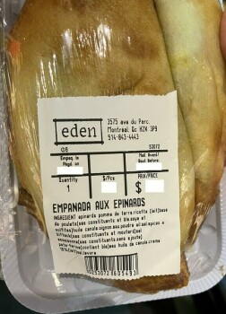 Food Recall Produits Eden Empanadas recalled due to presence of eggs Quebec's Ministry of Agriculture, Fisheries... photo #3