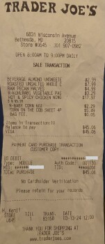 Consumer Review - Food Safety Trader Joe's, Wisconsin Avenue, Bethesda, MD, USA I purchased cashews and "almond beverage" at the B... photo #1