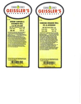 Food Recall Geisslers Supermarket Inc. Sushi products - recalled due to undeclared milk, wheat and eggs Geissler... photo #4
