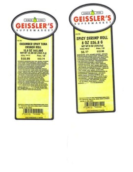 Food Recall Geisslers Supermarket Inc. Sushi products - recalled due to undeclared milk, wheat and eggs Geissler... photo #10