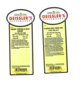 Food Recall Geisslers Supermarket Inc. Sushi products - recalled due to undeclared milk, wheat and eggs Geissler... photo #12