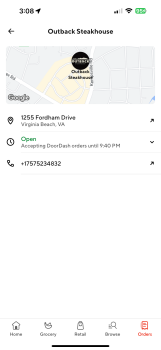 Consumer Review - Food Safety Outback Steakhouse, Fordham Drive, Virginia Beach, VA, USA Ordered filet mignon with toowoomba toppi... photo #1