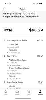Consumer Review - Food Safety The Habit Burger Grill, West Century Boulevard, Inglewood, CA, USA My son and I had The Habit yester... photo #1