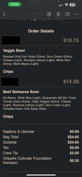 Consumer Review - Food Safety Chipotle Mexican Grill, Central Avenue, Toledo, OH, USA My daughter and I Ordered food 4/7 from this... photo #4