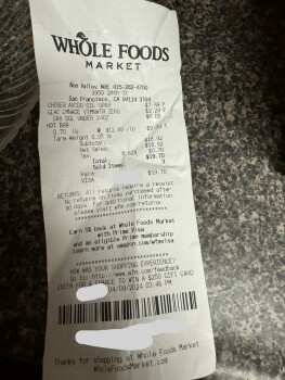 Consumer Review - Food Safety Whole Foods Market, 24th Street, San Francisco, CA, USA April 9, 2024 Believe meatloaf from whole fo... photo #2