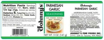 Food Recall Johnny’s Parmesan Garlic Seasoning - recalled due to undeclared sesame Oregon Spice Company, Portlan... photo #1