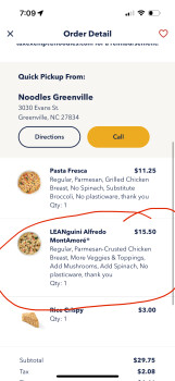 Consumer Review - Food Safety Noodles and Company, Evans Street, Greenville, NC, USA 4/15/2024 Food Hospitalized as a result of fo... photo #1