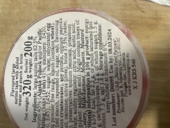 Consumer Review - Food Safety ALDI, Port Glasgow, UK I bought surimi tails from this store on 18th April. I ate 2 or 3 and thought... photo #1