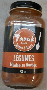 Food Recall Taouk soups recalled due to potential microbial contamination Boucherie Les Saules inc., located at... photo #1
