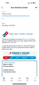 Consumer Review - Food Safety Domino's Pizza, North Loop 340, Bellmead, TX, USA I ordered delivery from this Domino’s location. I... photo #1