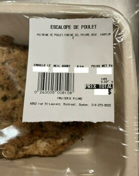 Food Recall Fruiterie Milano chicken breast and lasagna recalled due to undeclared allergens Fruiterie Milano In... photo #2