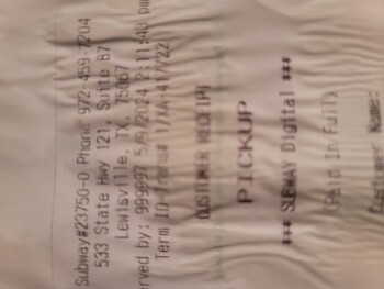 Consumer Review - Food Safety Subway, State Highway 121 Bypass, Lewisville, TX, USA I purchased 2 sandwiches on Thursday 5/9/2024... photo #7