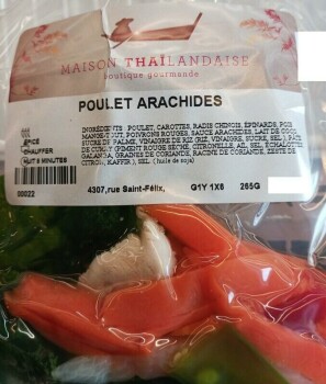 Food Recall Chicken with peanuts recalled due to Undeclared Anchovy Maison Thaïlandaise, a Quebec-based company,... photo #1
