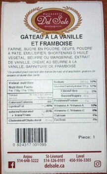 Food Recall Multiple Cakes recalled due to Undeclared Allergens Pâtisserie Boulangerie Del Sole, located at 7750... photo #5