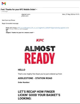 Consumer Review - Food Safety KFC Addlestone - Station Road, Station Road, Addlestone, UK I had fillet burger, my wife had a wrap.... photo #2